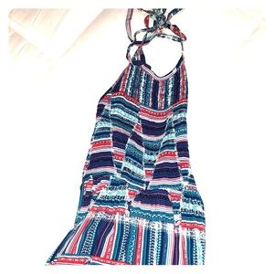 Multicolored halter Maxi dress